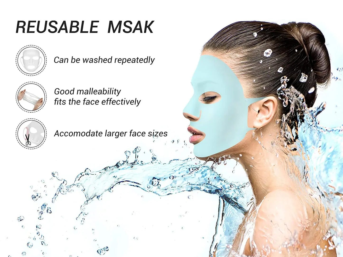 Reusable Silicone Face Mask Holder for Sheet Masks, Moisturizing Facial Mask Cover, Prevent Evaporation, Beauty Face Tool,Travel