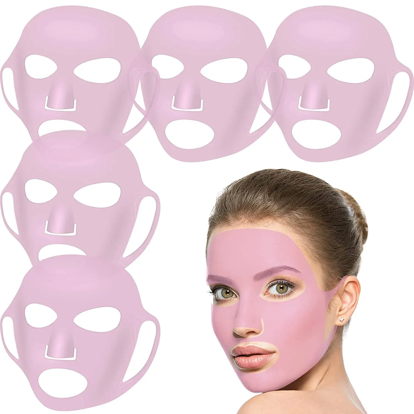 Reusable Silicone Face Mask Holder for Sheet Masks, Moisturizing Facial Mask Cover, Prevent Evaporation, Beauty Face Tool,Travel