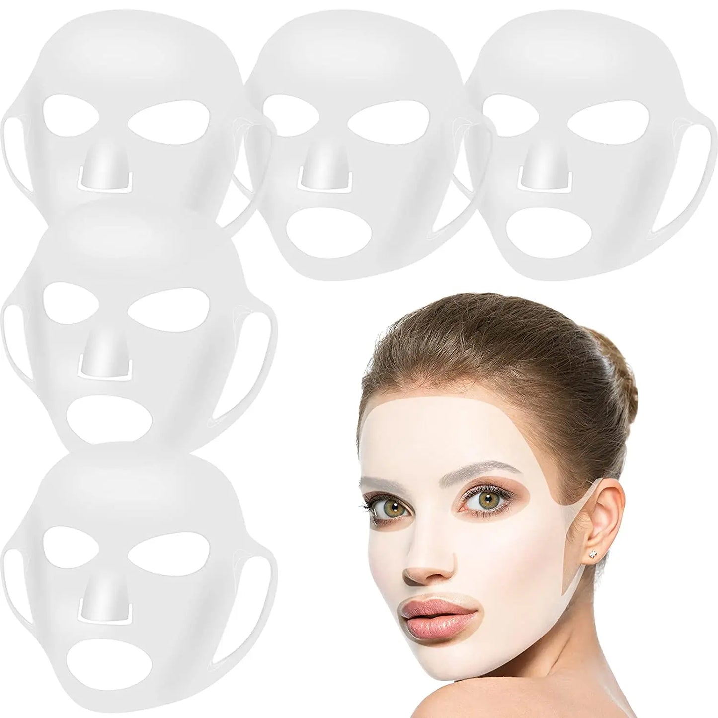 Reusable Silicone Face Mask Holder for Sheet Masks, Moisturizing Facial Mask Cover, Prevent Evaporation, Beauty Face Tool,Travel