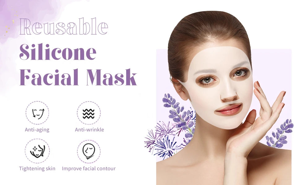 Reusable Silicone Face Mask Holder for Sheet Masks, Moisturizing Facial Mask Cover, Prevent Evaporation, Beauty Face Tool,Travel