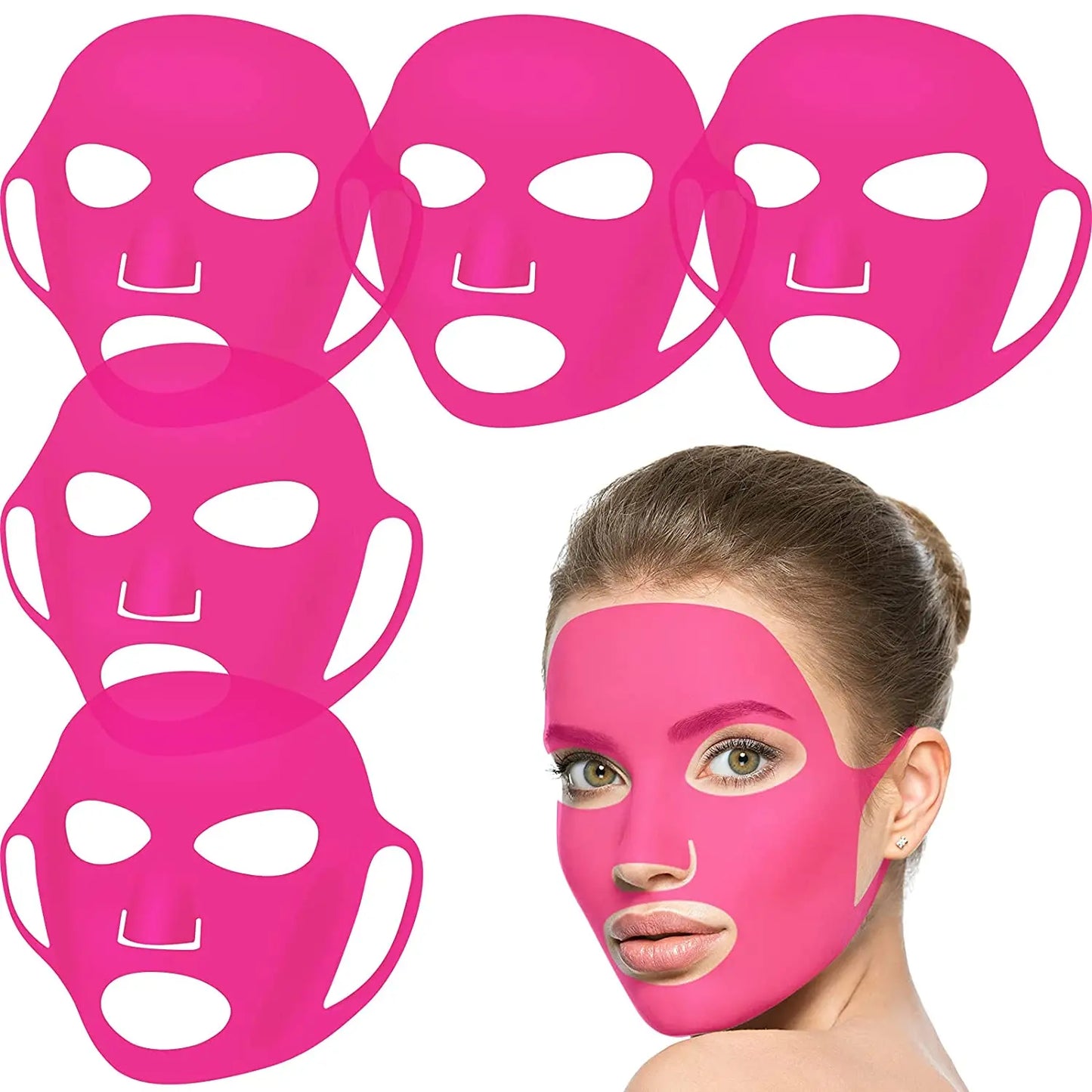 Reusable Silicone Face Mask Holder for Sheet Masks, Moisturizing Facial Mask Cover, Prevent Evaporation, Beauty Face Tool,Travel