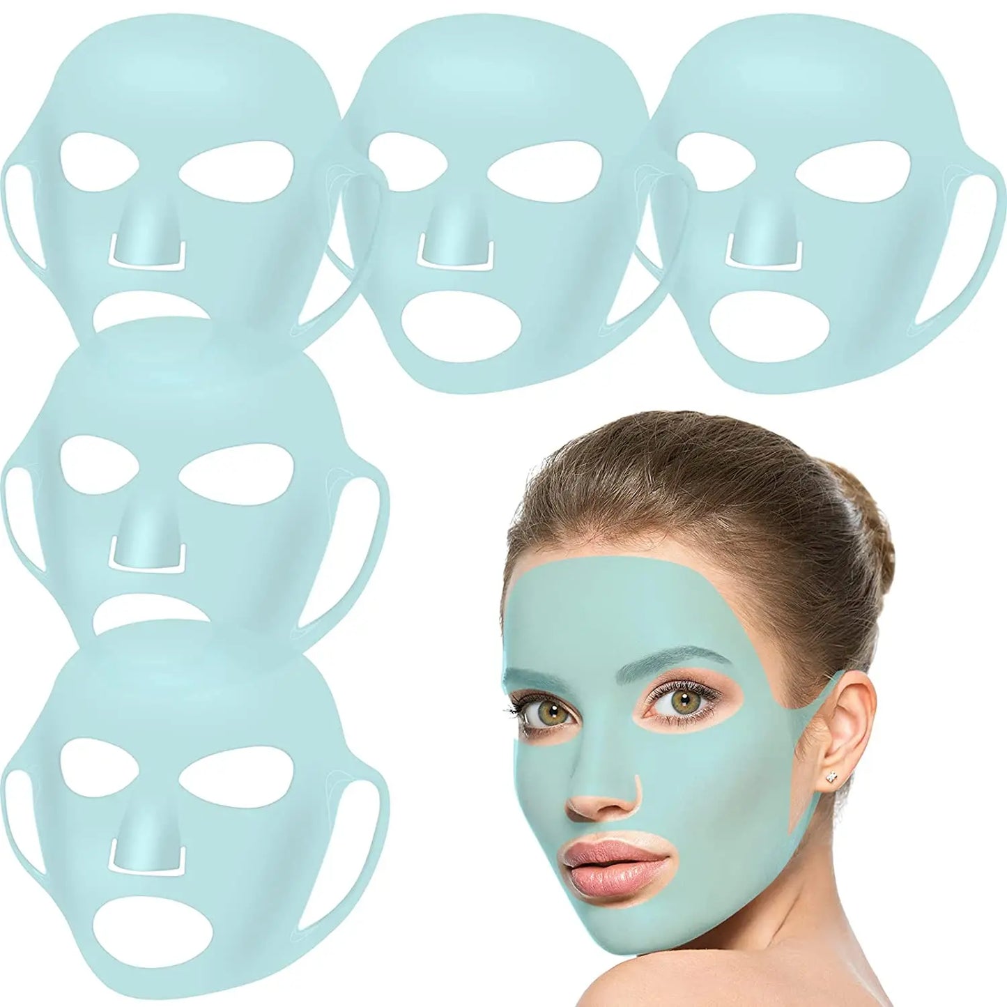 Reusable Silicone Face Mask Holder for Sheet Masks, Moisturizing Facial Mask Cover, Prevent Evaporation, Beauty Face Tool,Travel