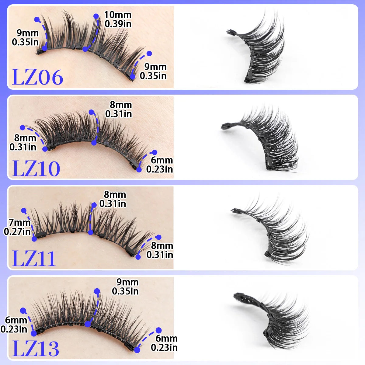 Hot 1 Pair Magnetic Eyelashes Handmade Fluffy Faux Mink Lashes Reusable Natural False Eyelashes and Magnetic Tweezers Set Makeup