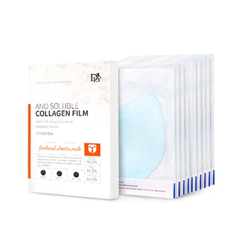 5/10Sets Hydrolyzed Collagen Protein Film Gel Facial Mask Paper Anti Wrinkle Moisturizing Soluble Face Filler Firming Skin Care