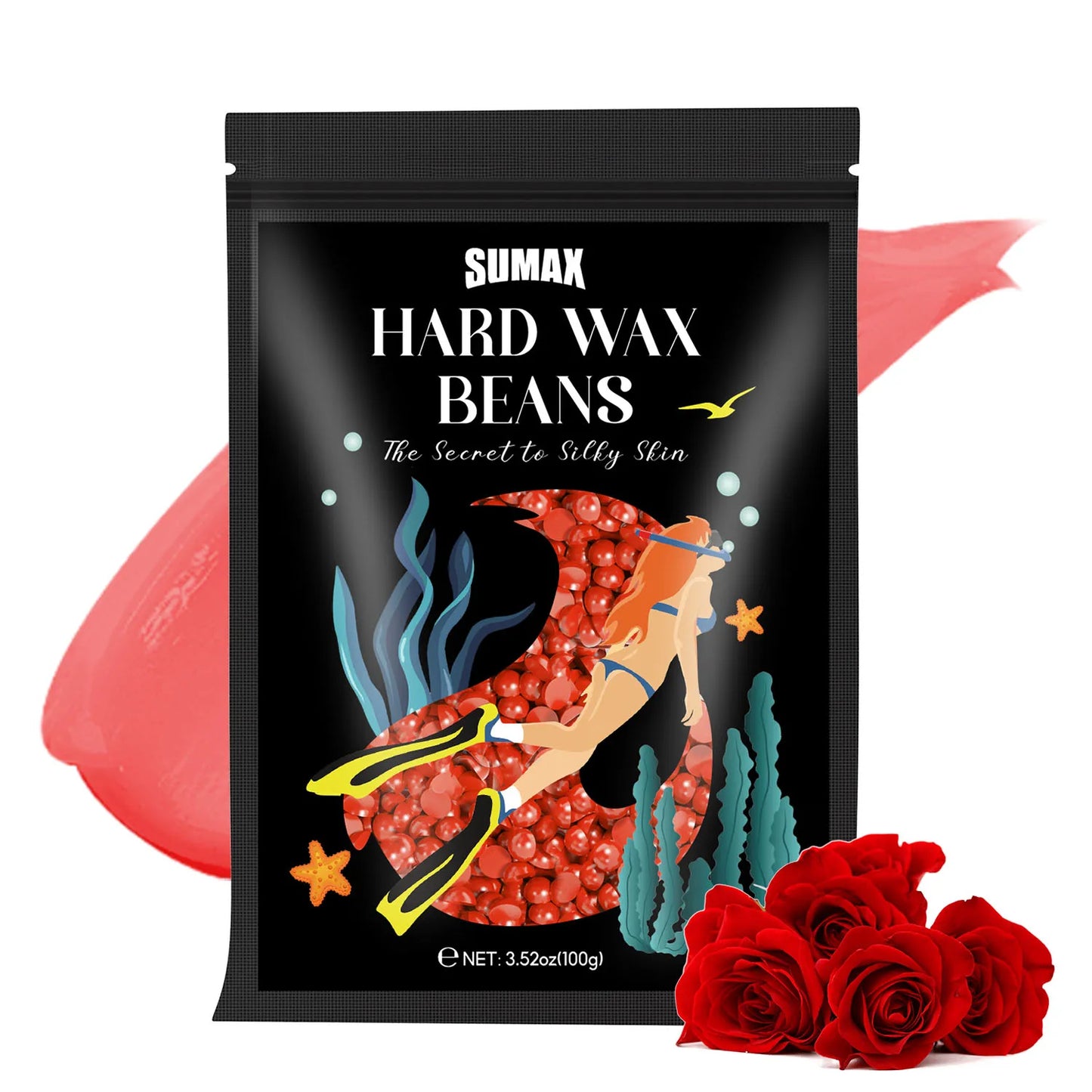 SUMAX Hard Wax Beans Hot Film Painless Hair Removal 100g  for Full Body Bikini Face Legs Underarm