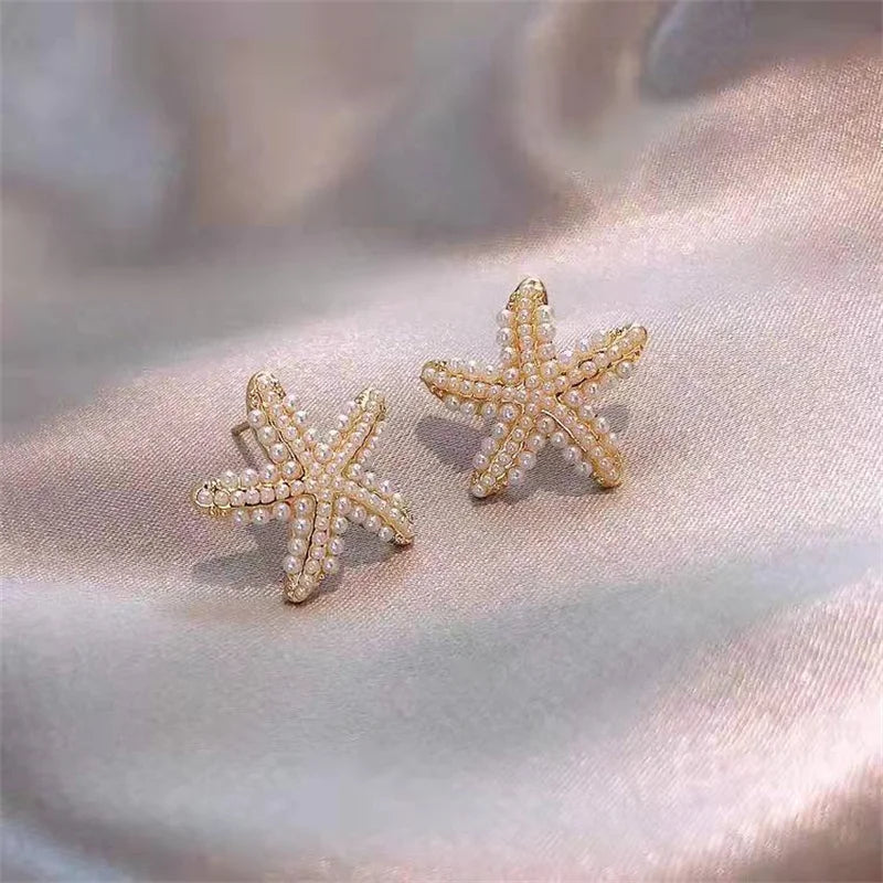 New Type of Starfish Earrings for Sleeping Women's Temperament Exquisite Design Earrings Party Gifts Women's Fashion Jewelry