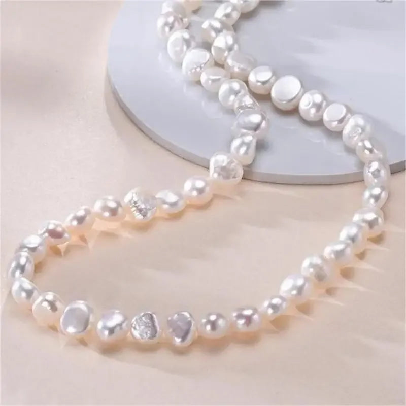 Real Natural Baroque Freshwater Pearl Choker Necklace for Women Girl Gift Popular AA 5-6mm 8-9mm Pearl Jewelry Necklace